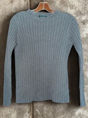 Ralph Lauren Women's Ribbed Crewneck Sweater - Gray Blue